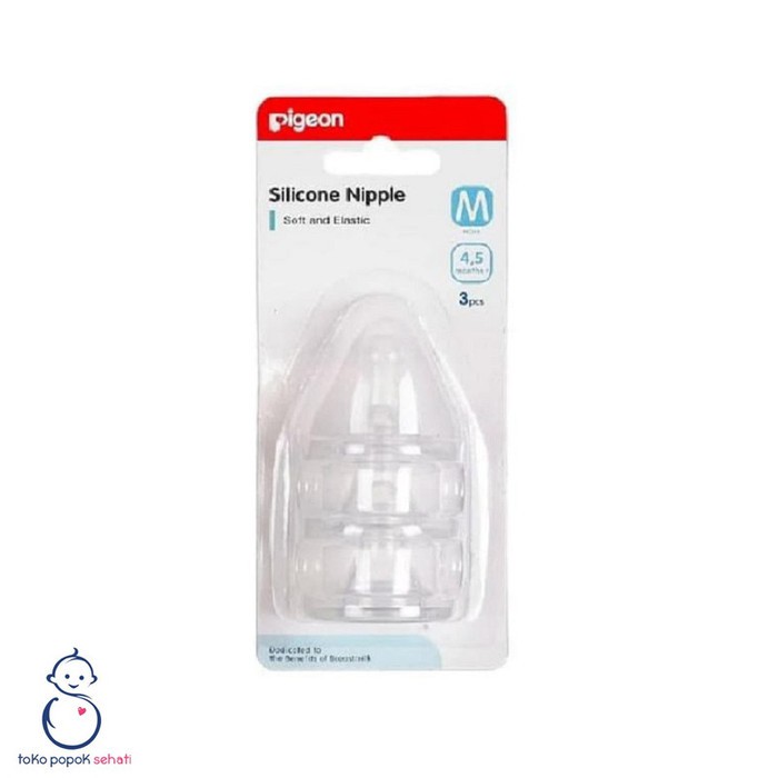 SILICONE NIPPLE TRIPLE PACK M PIGEON 3'S / DOT SILICONE NIPPLE PIGEON