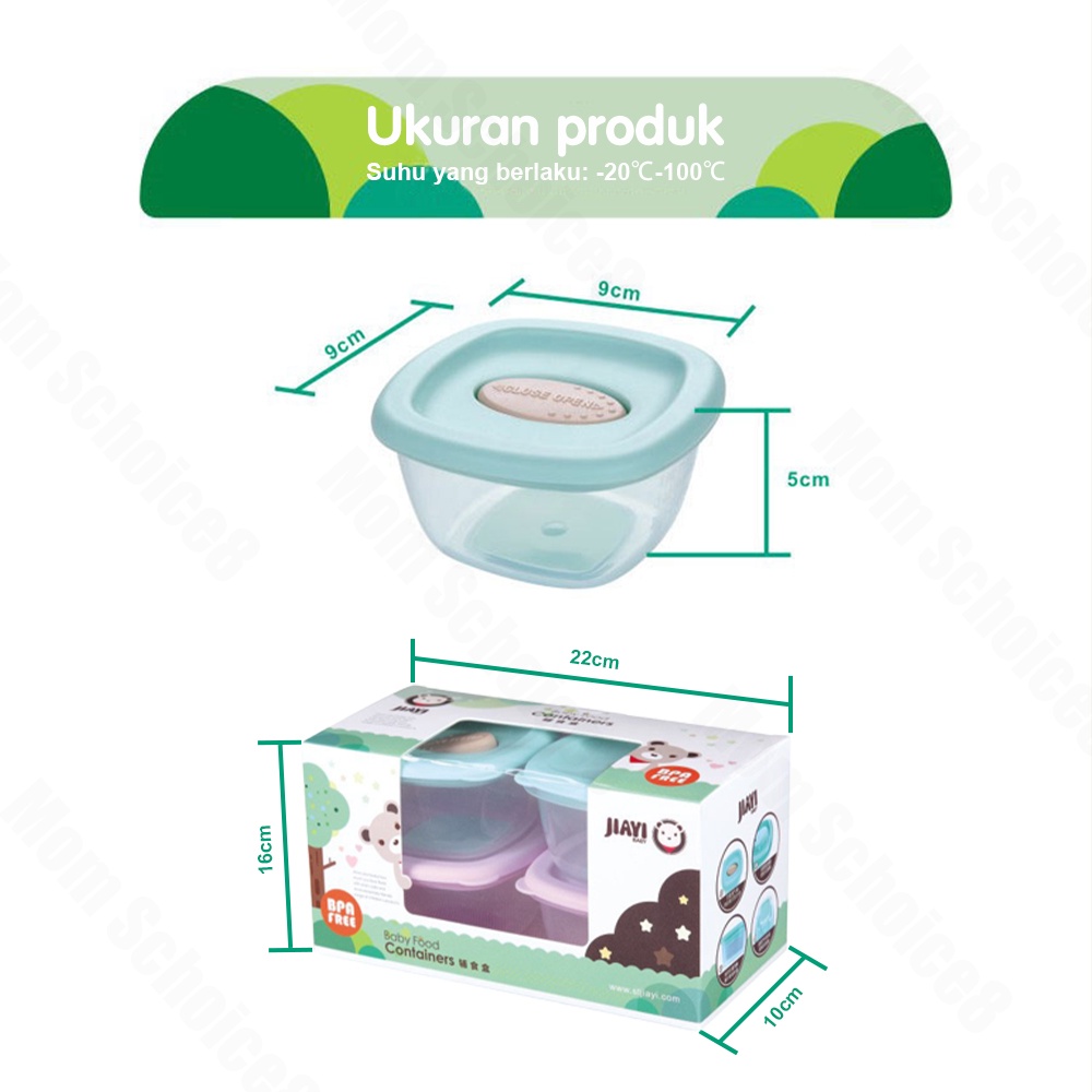 Halo Baby Store  4pcs penyimpanan mpasi bayi/Wadah Mpasi Bayi /lock n lock baby food container