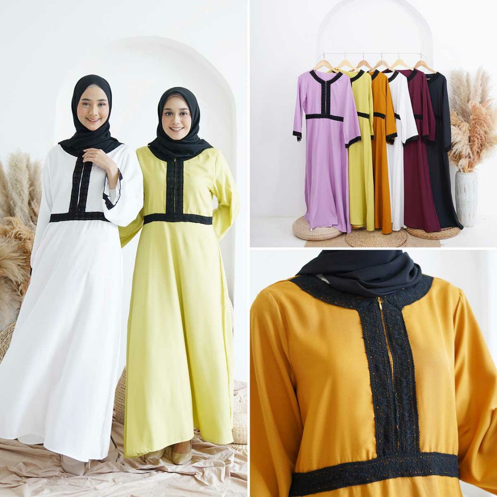 Gamis Renda Brukat Aulia Dress Wanita