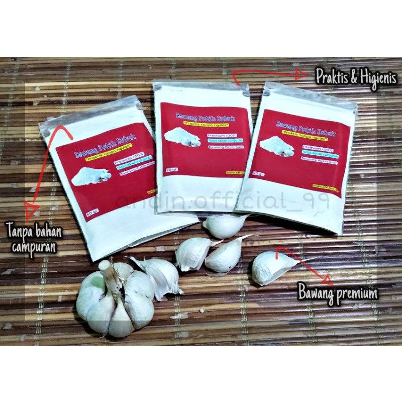 

BAWANG PUTIH BUBUK 50 Gr - PREMIUM TANPA BAHAN CAMPURAN