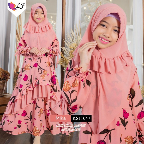 Gamis muslim anak Mika/baju gamis/baju anak
