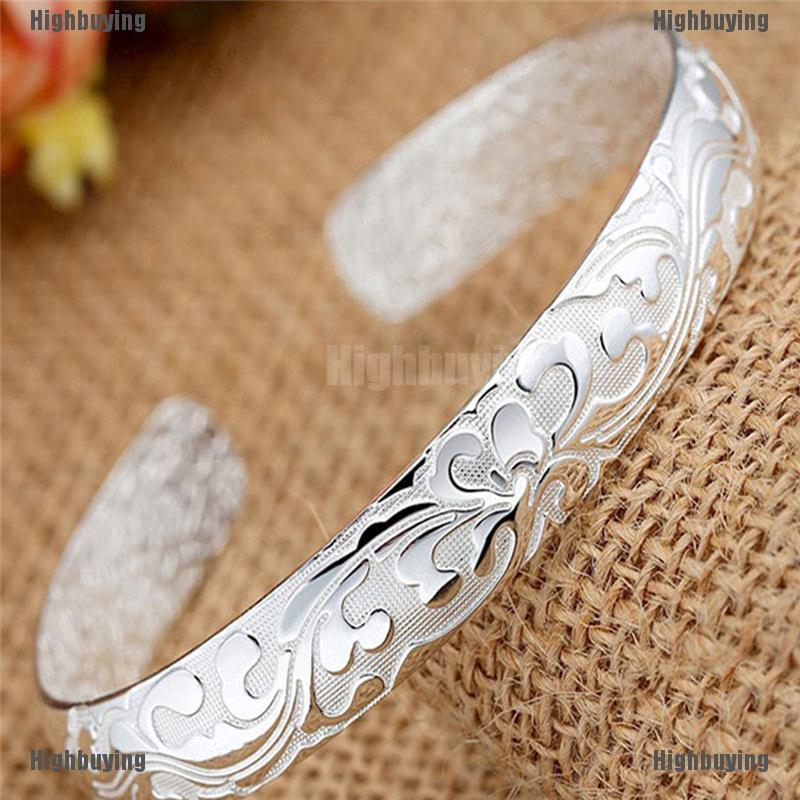 Gelang Bangle Cuff Lapis Silver Untuk Wanita