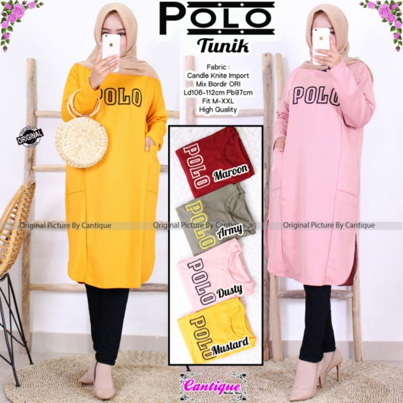 Kaos Knit Polo Tunik