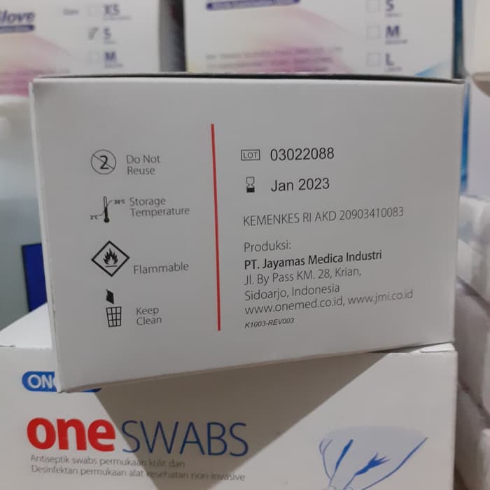 New One Swab Kapas Alkohol 2ply OneMed box 100pcs