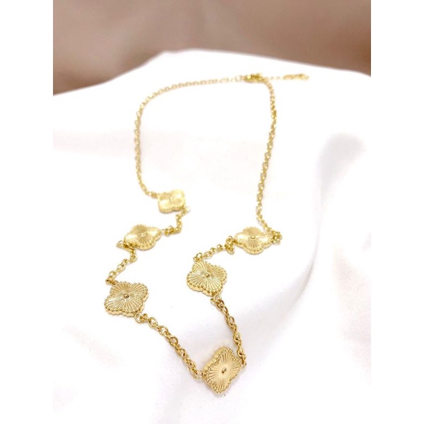 Kalung Gelang Anting Motif elv Gold  Bahan Titanium Asli Premium Quality anti karat anti alergi Stainless steel ori  S-030