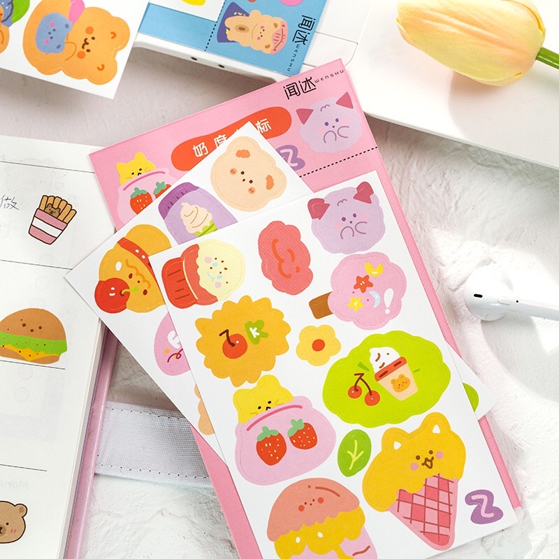 SWEETY CREATIVE 2 LEMBAR STIKER LUCU AESTHETIC DECO PLANNER DIARY SCRAPBOOKING KIYOWO KAWAII GAYA KOREA KARAKTER KARTUN HEWAN PELIHARAAN ANAK PEREMPUAN ORGANIZER DEKORASI CASING LAPTOP HP BOTOL AIR MINUM VIRAL TIKTOK ART PAPER CUTE BERUANG