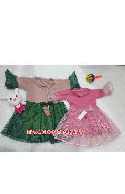 Dress Anak Brukat Kombi Tangan Terompet Usia 1Thn-10Thn