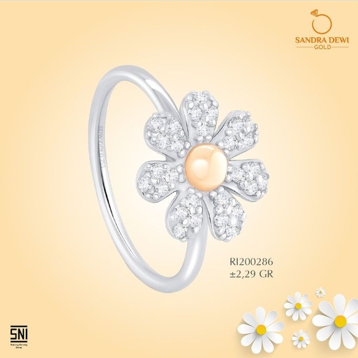 Cincin Sandra Dewi Gold Flower Daisy Collection RI200286