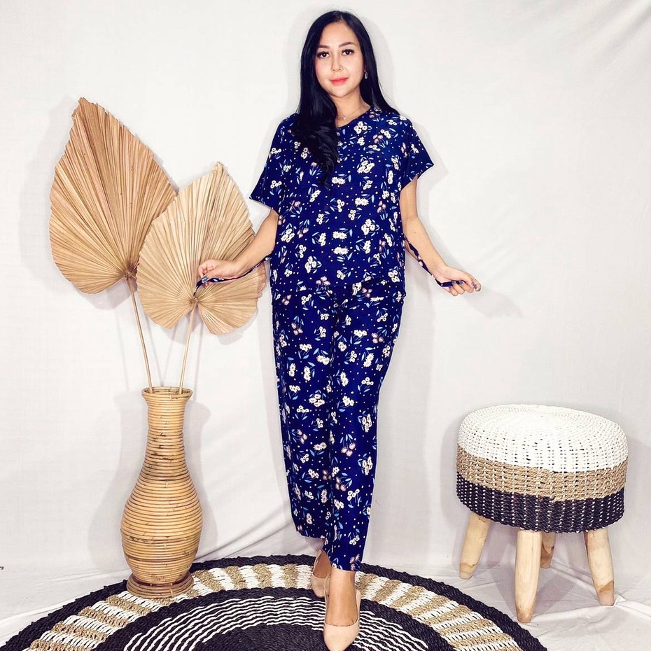 Babydoll Bali/Daster Bali-SET PAN NAVY