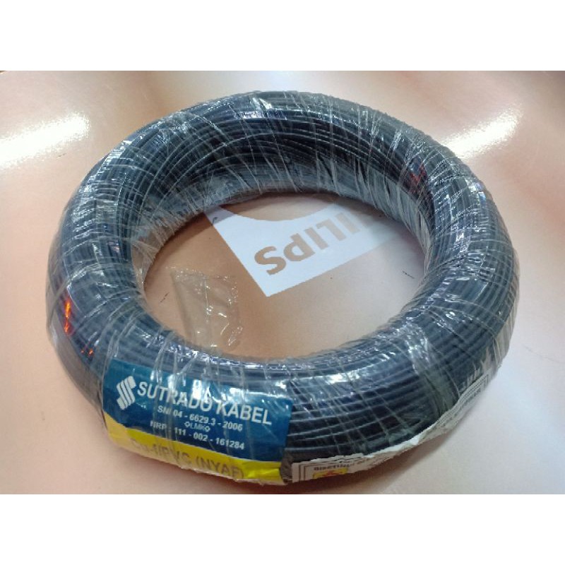 sutrado kabel 0,75 NYAF serabut per roll hitam