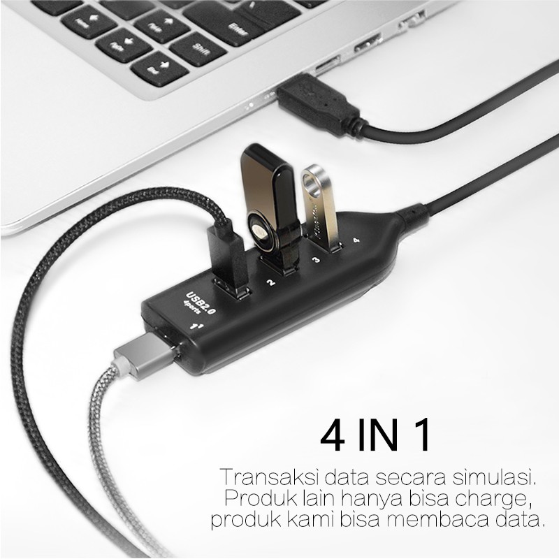 USB HUB 4 Port | Terminal USB 4 in 1 50 cm 4 output