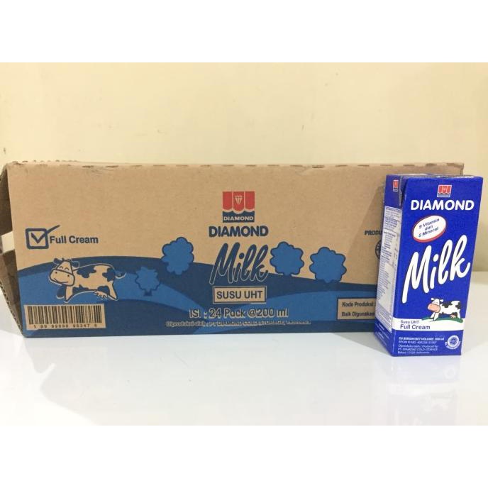 

BISA BAYAR DITEMPAT Susu Diamond UHT 200ml Full Cream - Kartonan (24x200ml)GRAB GOJEK ONLY
