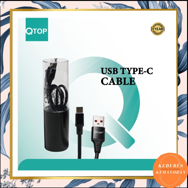 Kabel Data Qtop Type-C 2.0 2A Fast Charging Data Cable 1 Meter [kk]