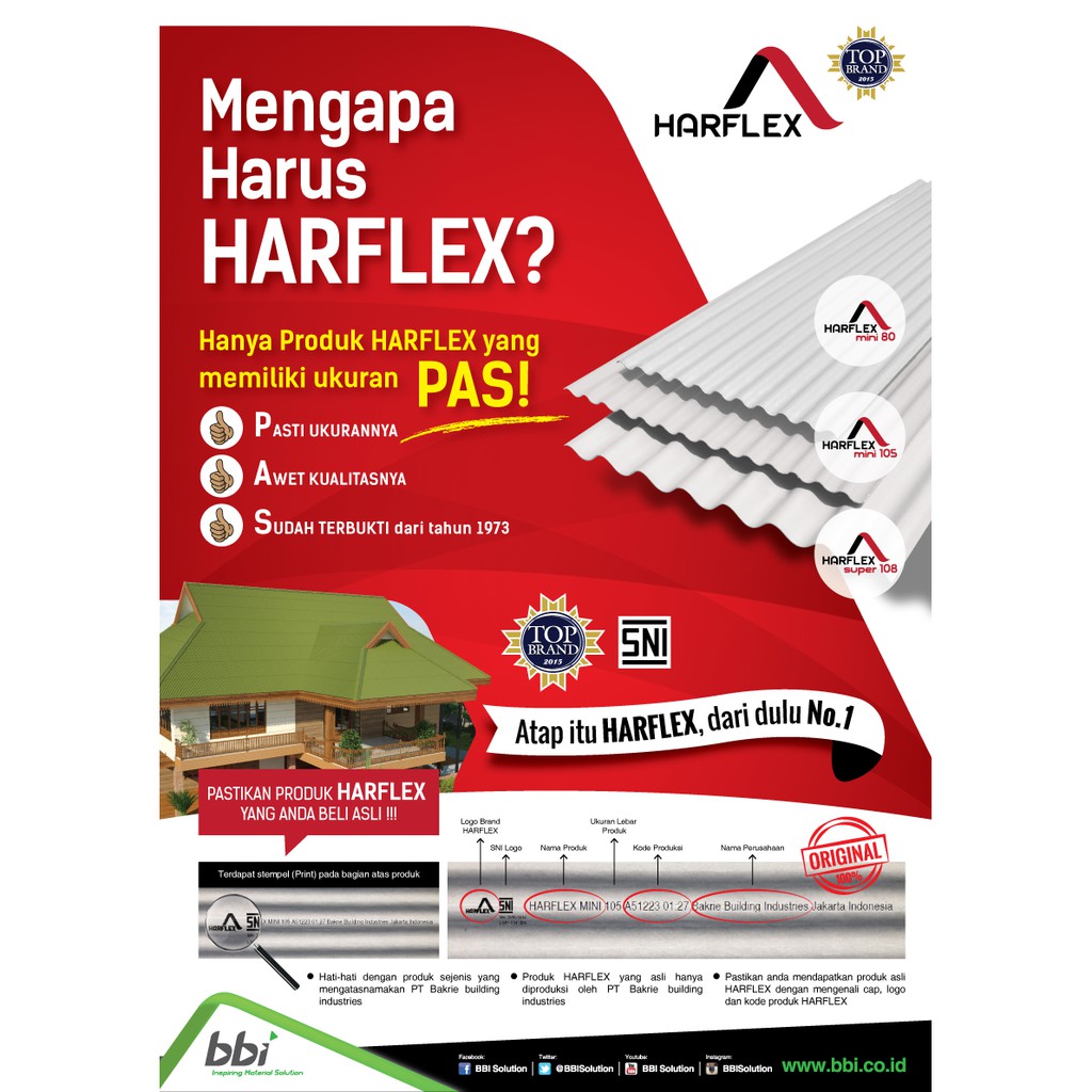 Atap Asbes Hardex Gelombang Besar 3 M Shopee Indonesia