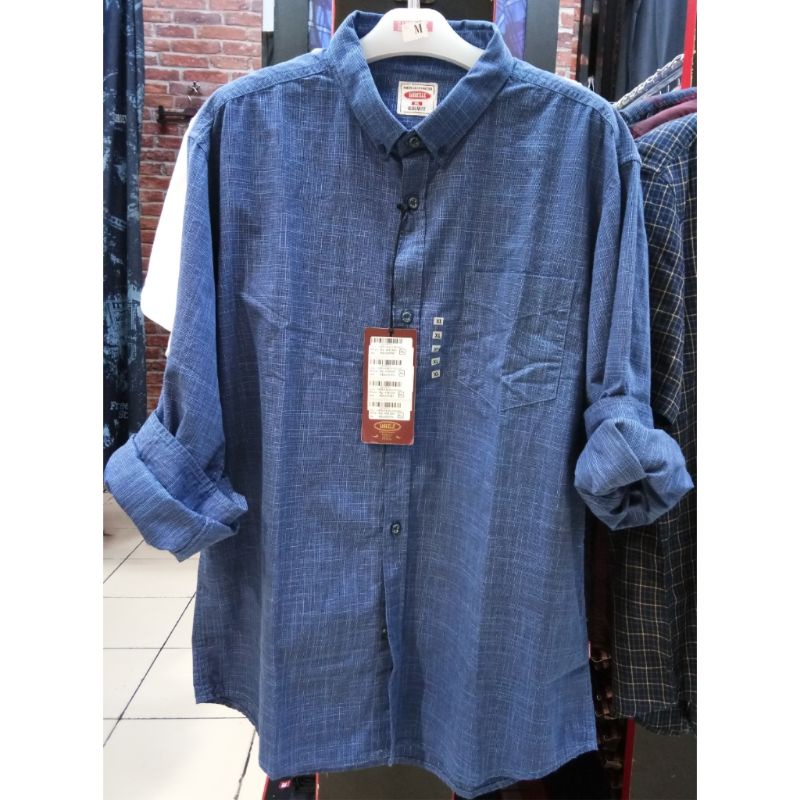 Gabrielle jeans original mens ME03357RV kemeja lengan panjang pria katun berkantong regular