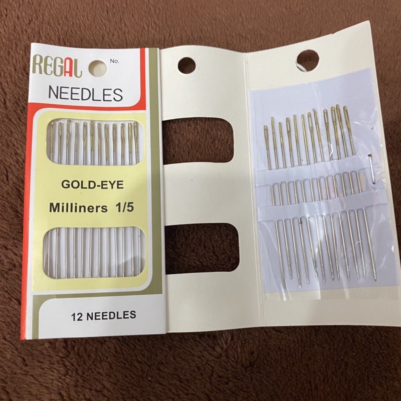 Jarum Jahit Merk Regal / Regal Needles Gold eye Miliners 1/5 isi 12 needles dan 3/9 isi 16 needles