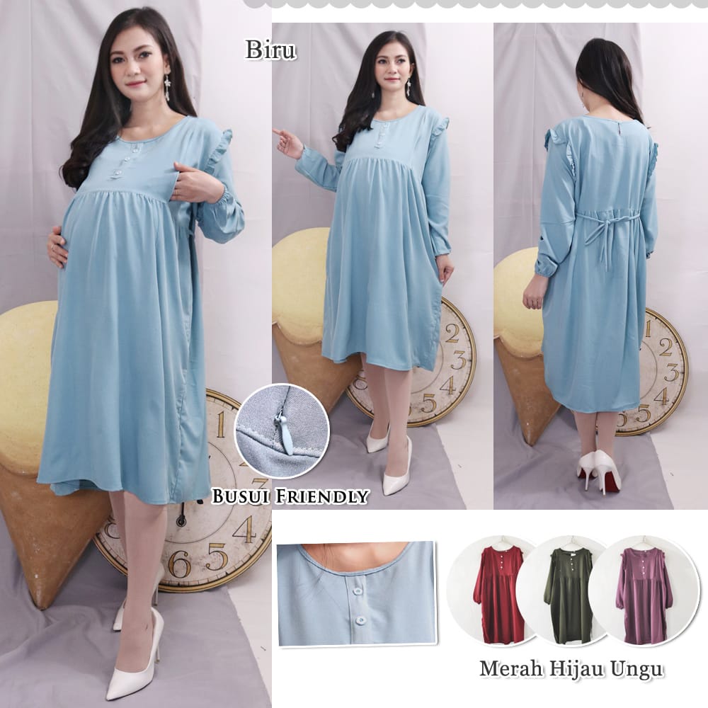 Dres Bumil dan Busui Lengan Panjang/Dres Bumil dan Busui Terbaru/Dres Bumil dan Busui Termurah