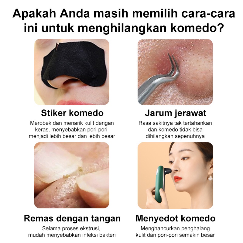 AmazeFan alat pembersih komedo elektrik wajah alat penyedot hidung blackhead remover USG komedo pengangkat jerawat pembersih