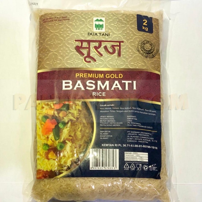 

bg20t01r Beras Basmati Premium 2Kg Nasi India Sv012Ss