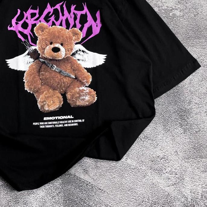 ✼ KAOS BEAR "STYLE KEREN KEKINIAN" - BAHAN KATUN PRIA / WANITA BISA "BEAR BERSAYAP" ♢