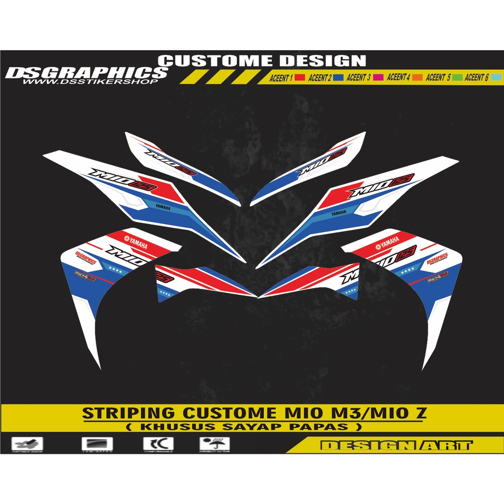 striping variasi mio m3/mio z putih biru