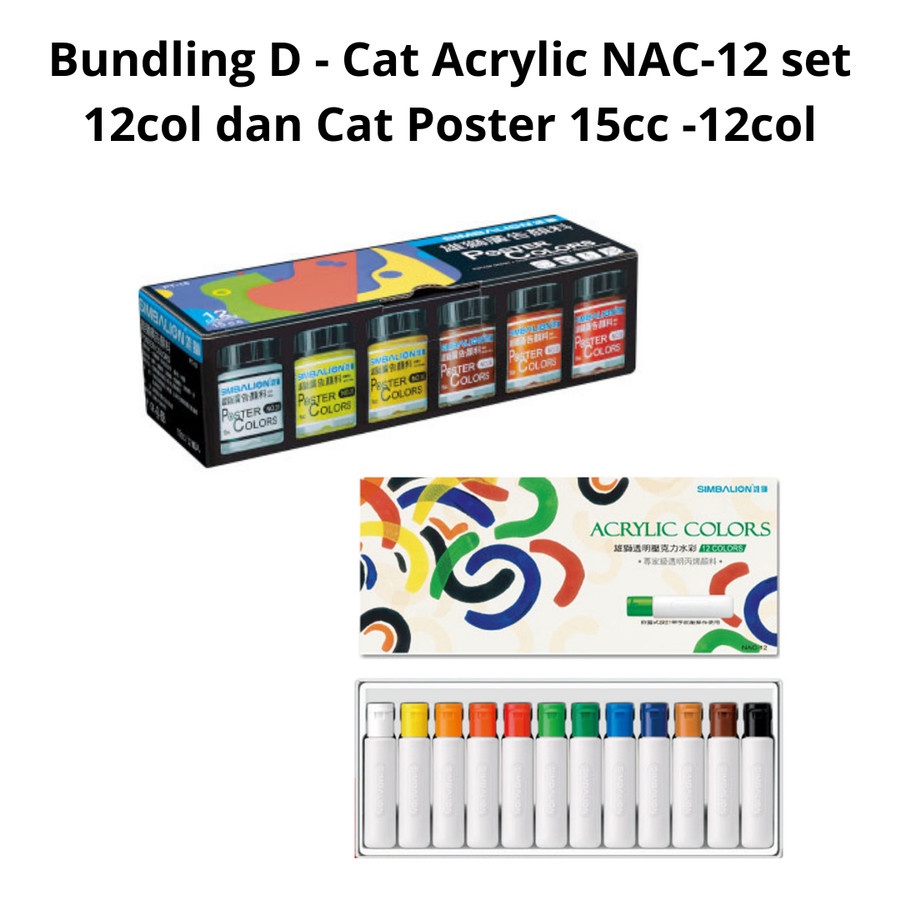 

Bundling D - Cat Acrylic NAC-12 set 12col dan Cat Poster 15cc -12col