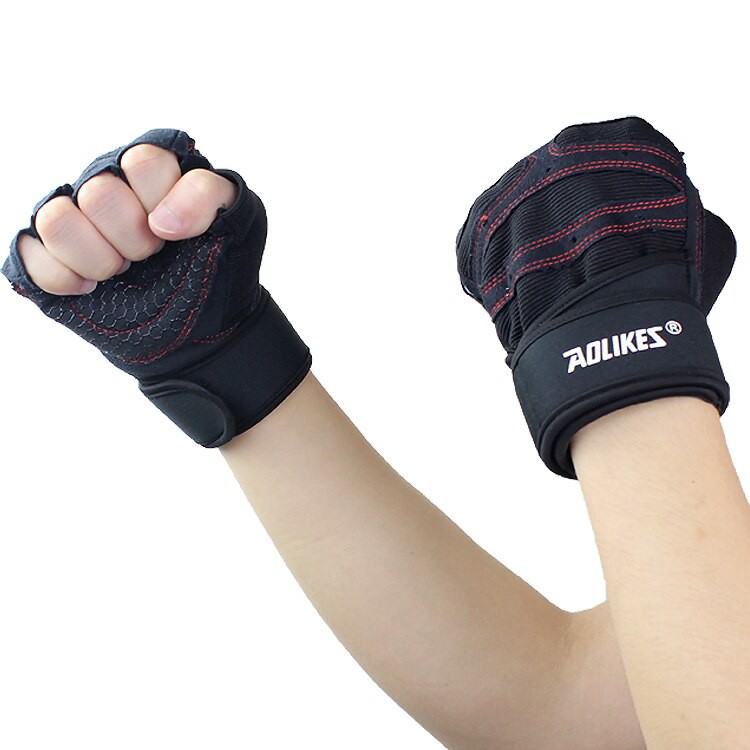 1 Pasang AOLIKES 109 Sarung Tangan Gym Gloves Fitness Gloves Fitness Cycling Gloves Men Women Sport