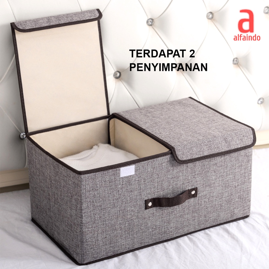 Alfaindo Storage Box Baju Tempat Penyimpanan Pakaian Keranjang Medium atau Large USB002