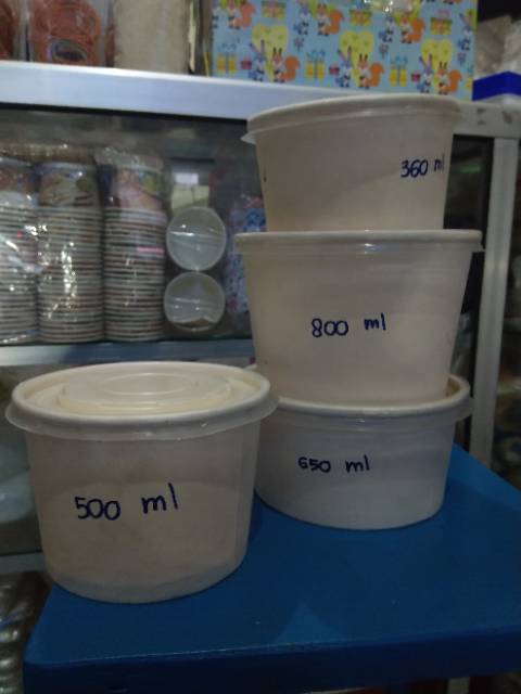 Paper bowl (650ML) (800ML) - mangkok kertas ukuran 650ml paperbowl + tutup isi 25pcs/pack PAPER BOWL 360ml 500ml 650ml 800ml + TUTUP Putih / Mangkok Kertas PAPERBOWL 12oz 17oz 22oz 27oz