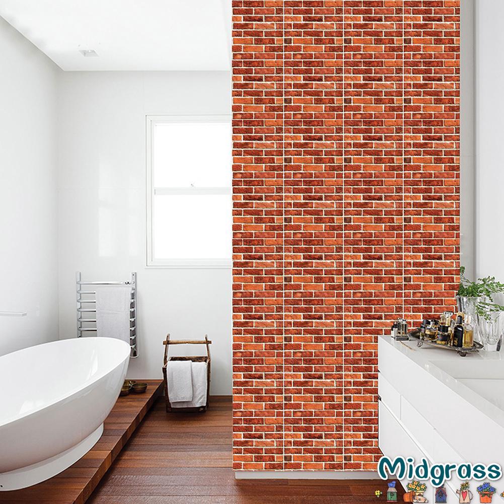 Stiker Dinding Decal Desain Batu Bata Merah 3d Untuk Dekorasi Rumah Shopee Indonesia