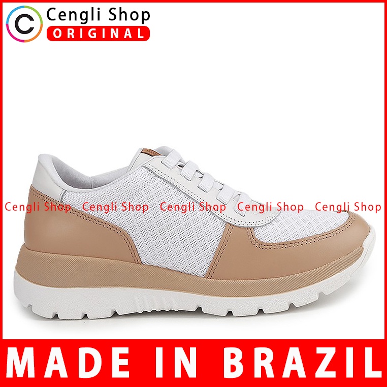 SEPATU SNEAKER KULIT OBERMAIN WANITA ORIGINAL CASUAL KETS COKLAT OW07