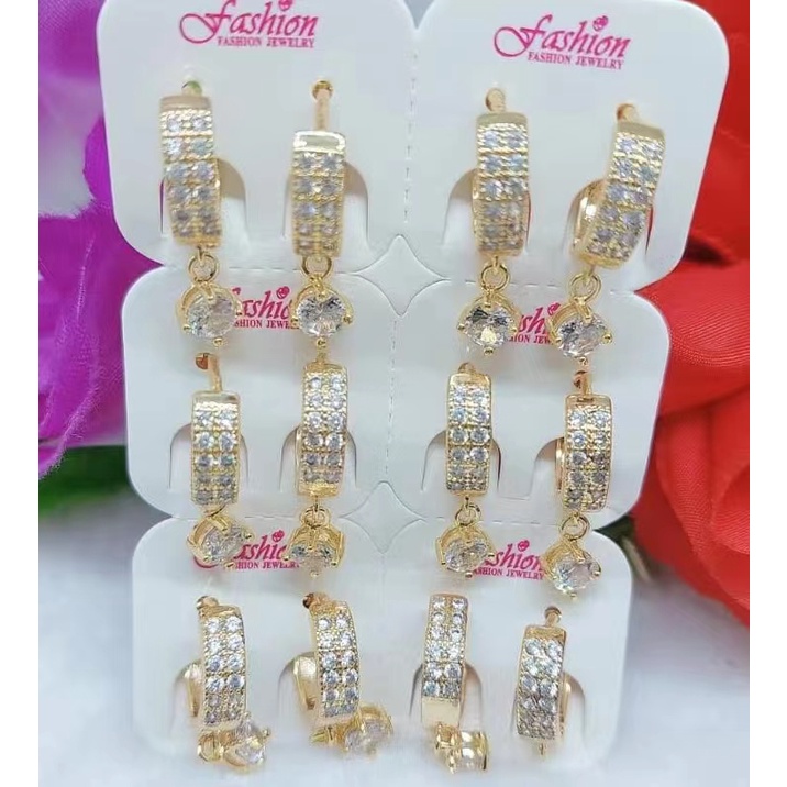 Anting Xuping Permata Lapis Emas Perhiasan Fashion w01