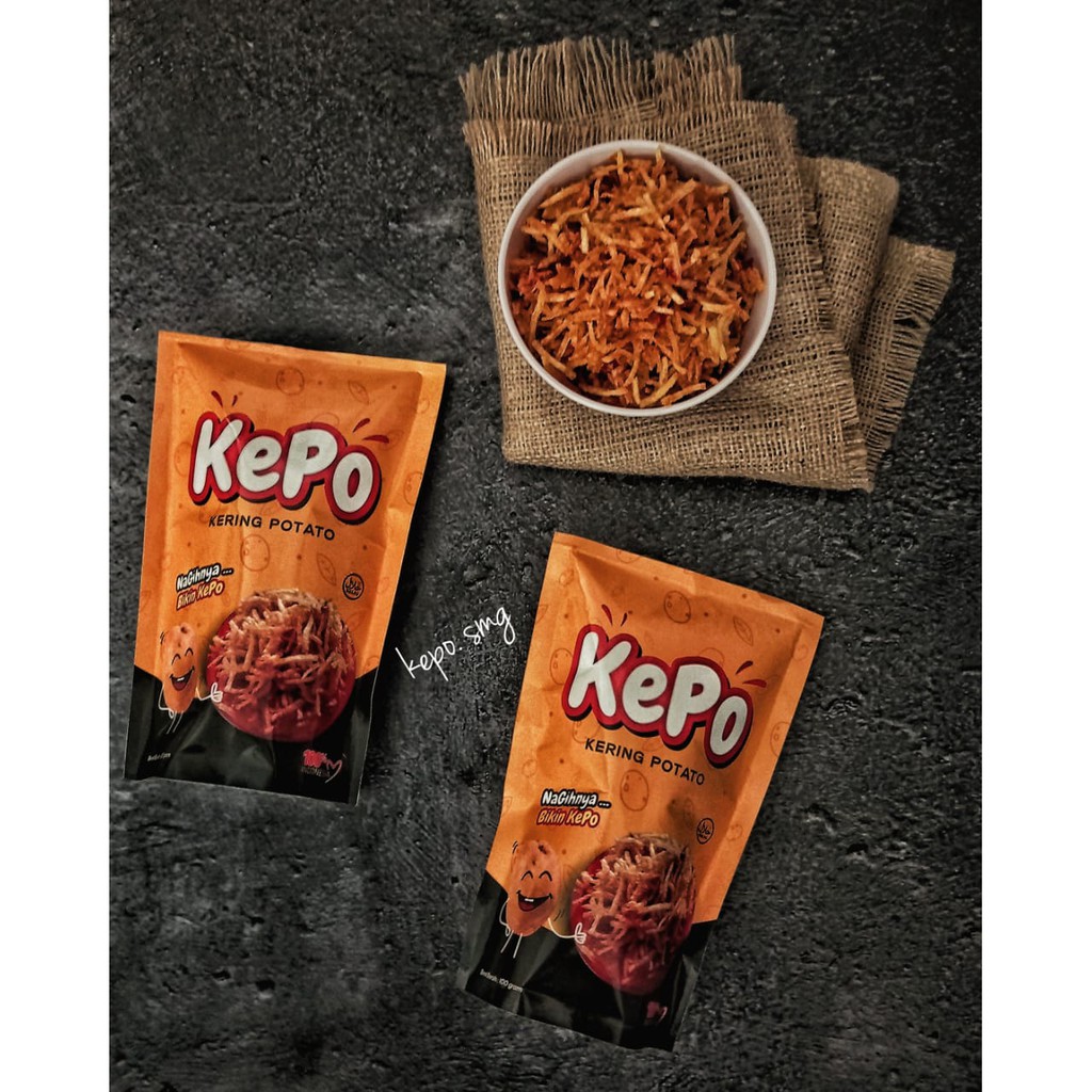 

Kering Kentang Mustofa merk KEPO pedas manis produksi sendiri