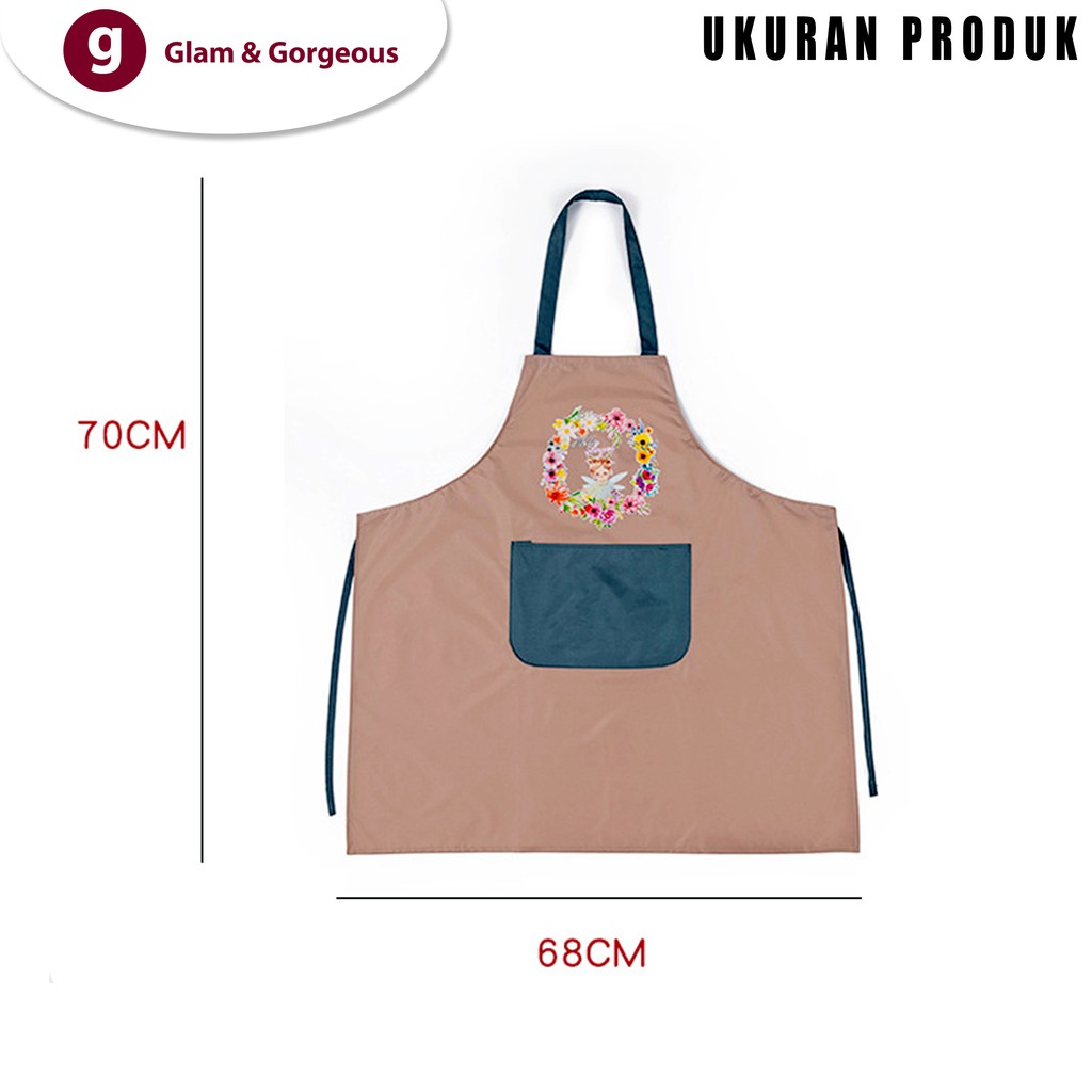 Celemek Masak Apron Barista Kain Katun Waterproof Dapur Motif CM008