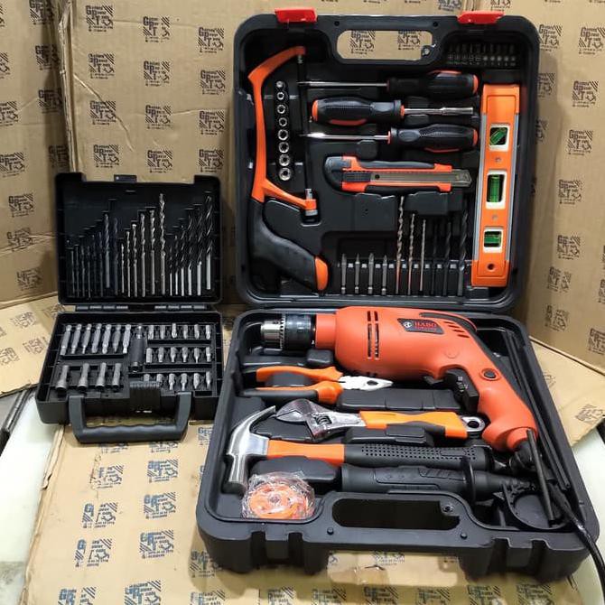 Paket Mesin Bor Tangan Tool Kit Tool box Tool Set Mata Bor 50pc