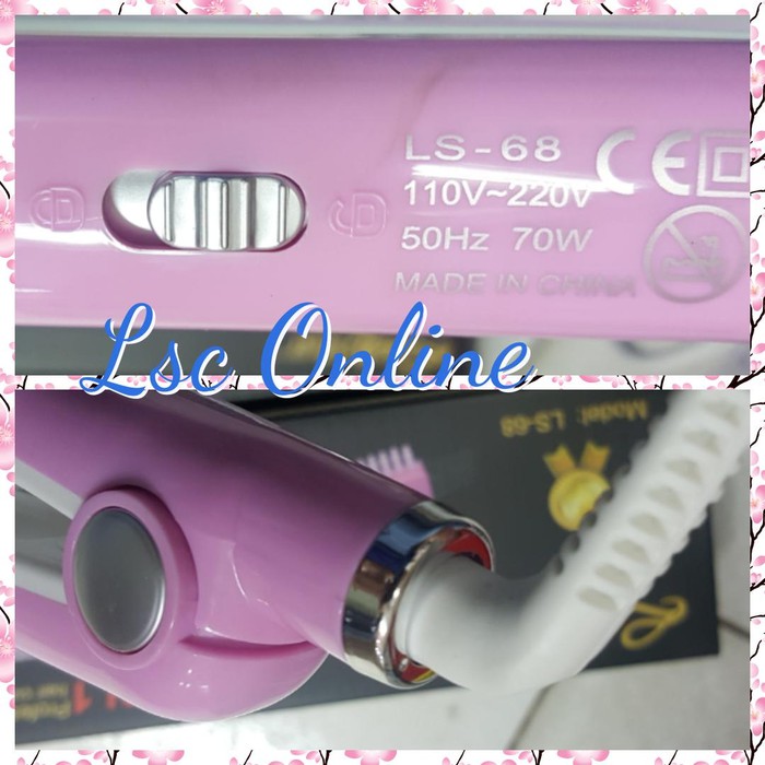 Pelurus Rambut Ladystar Terbaik LS 68 Alat Catok sisir Murah Bagus 2in1 Catokan Suhu Original Salon