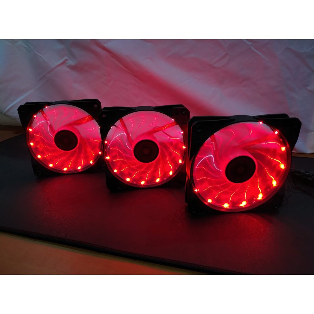 Fan Infinity 15 Titik Merah 12cm - LED Case Kipas Casing 120mm Red