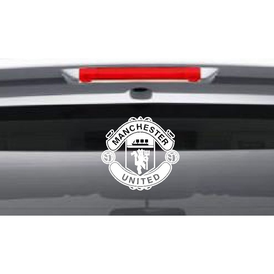 Aksesoris Mobil Stiker Bola Manchester United MU Logo Kaca Body Siluet