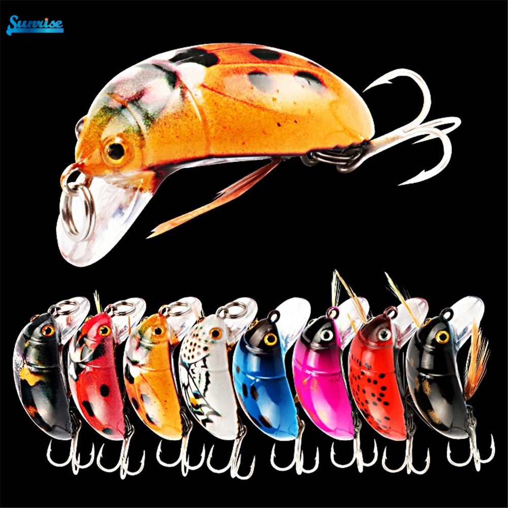 1Pc 4g Small Minoluya Floating Water Bionic Beetle Bait Fishing Tackle 3D Simulation Insect Bait For Trolling Tools