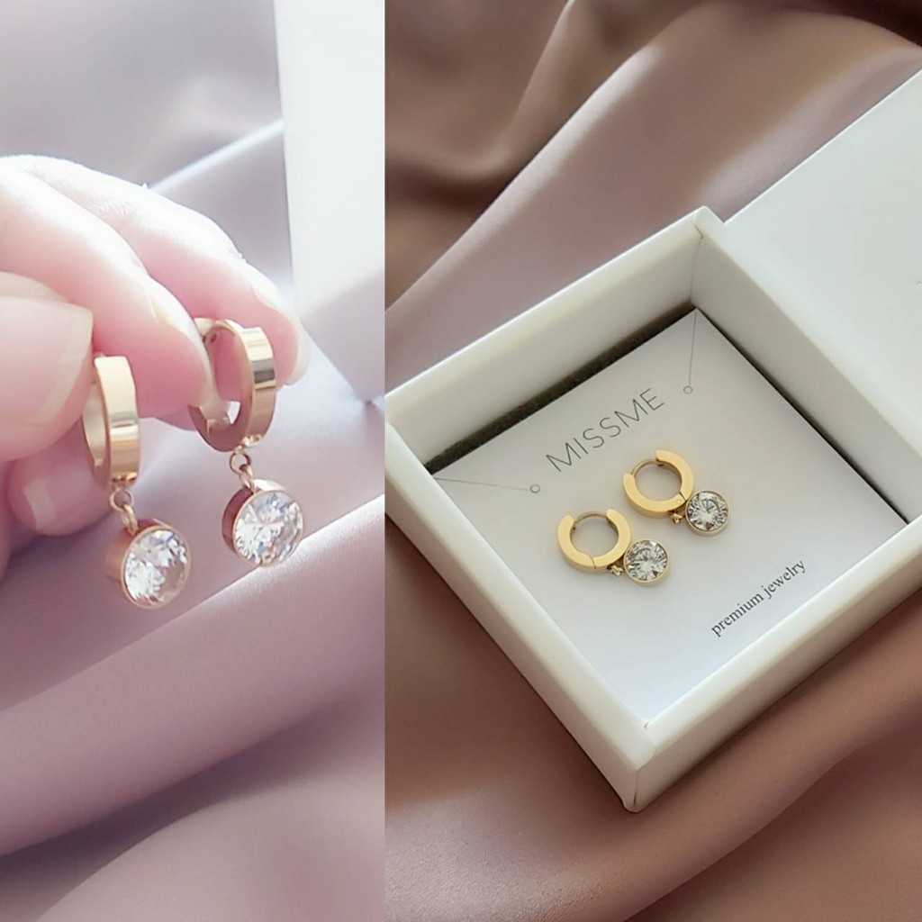 anting jepit wanita import original missme