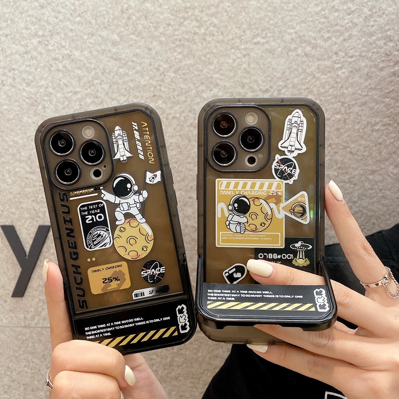 Casing iPhone 11 12 13 Pro MAX X XR XS MAX 7 8 Plus Motif Astronot