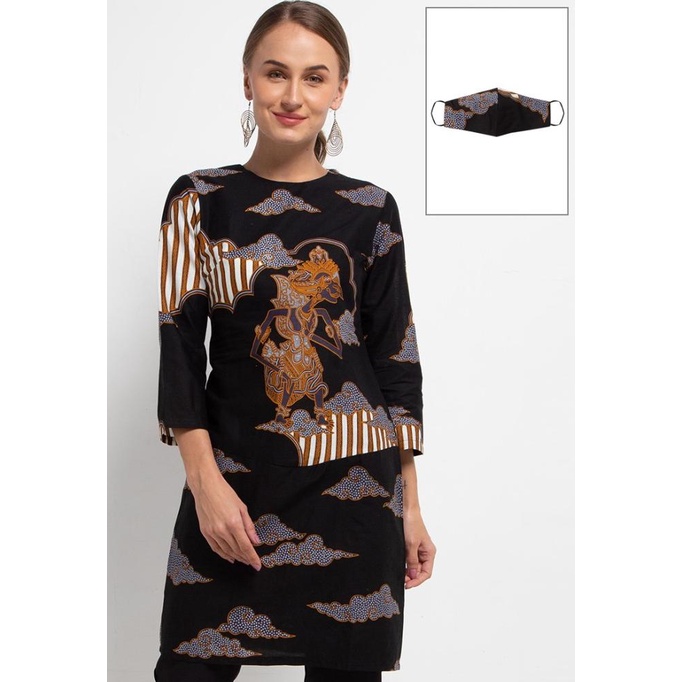 Sackdress Batik Arjuna Weda Wayang - Hitam