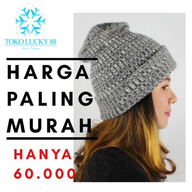 IMPORT Hat Beanie Two Tones Topi Kupluk Korean Style Winter Musim Dingin Hat Beanie Two Tones