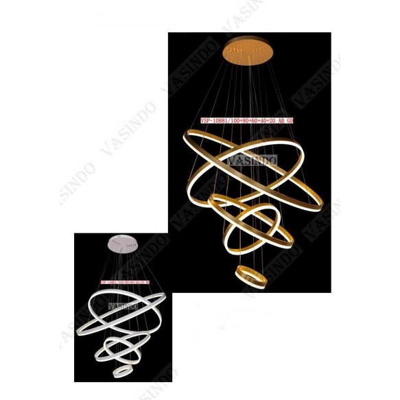 Modern Ring Led 5 Void 5Ring Dekorasi Ruangan Pendant Light Lampu