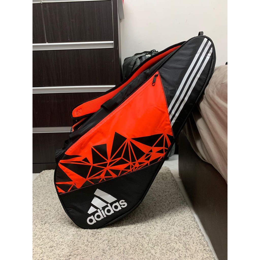 Tas Tenis Tennis dan Badminton Adidas Orange Black Original