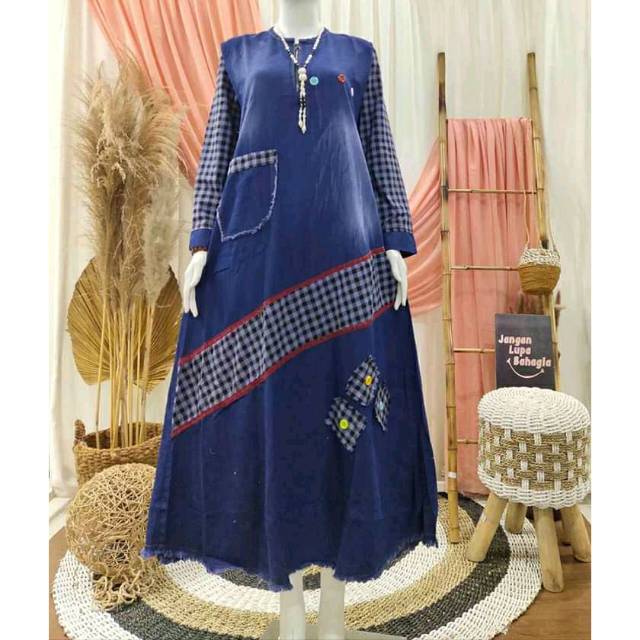 Gamis jeans kotak2