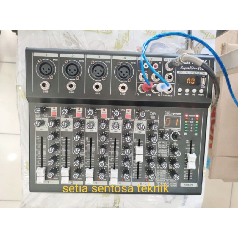 mixer ashley 4 ch + 1 ch stereo body besi 16 dsp mode effect