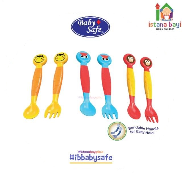 Baby Safe Baby Fork &amp; Spoon - Sendok Makan Bayi SK003