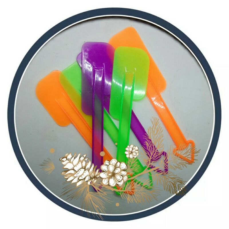 Spatula soletan kue warna transparant 12 pcs