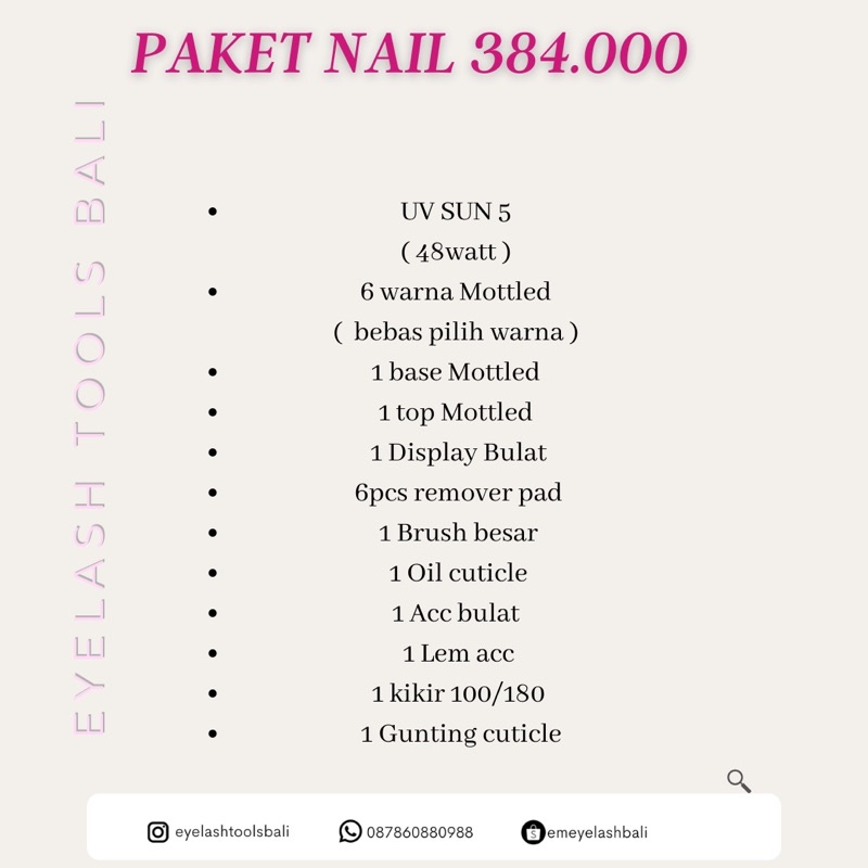 PAKET NAIL SUN5 MOTTLED UV MINI MOTTLED NAIL GEL PAKET BELAJAR NAIL